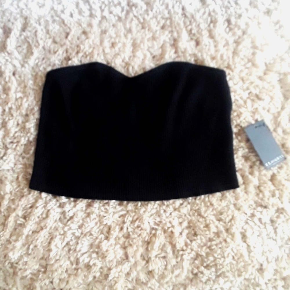 ELOQUII Black knit cropped bustier. Size 14/16